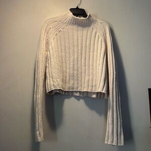 American Eagle SUPER SOFT cream mock neck sweater